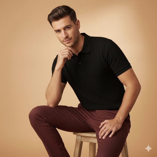 Classic Polo T-Shirt for Men – Solid Cotton, Half Sleeve Regular Fit